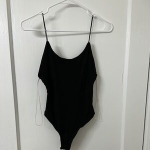 Black Spaghetti Strap Bodysuit